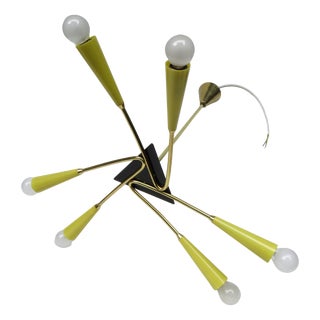 Sputnik Ceiling Light in Brass, 1950s For Sale