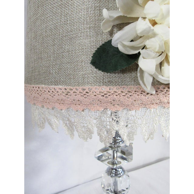 Vintage Glass Ball Lamp + Shabby Chic Shade For Sale In New Orleans - Image 6 of 15