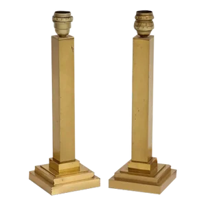 Pair of Belgian Brass Table Lamps