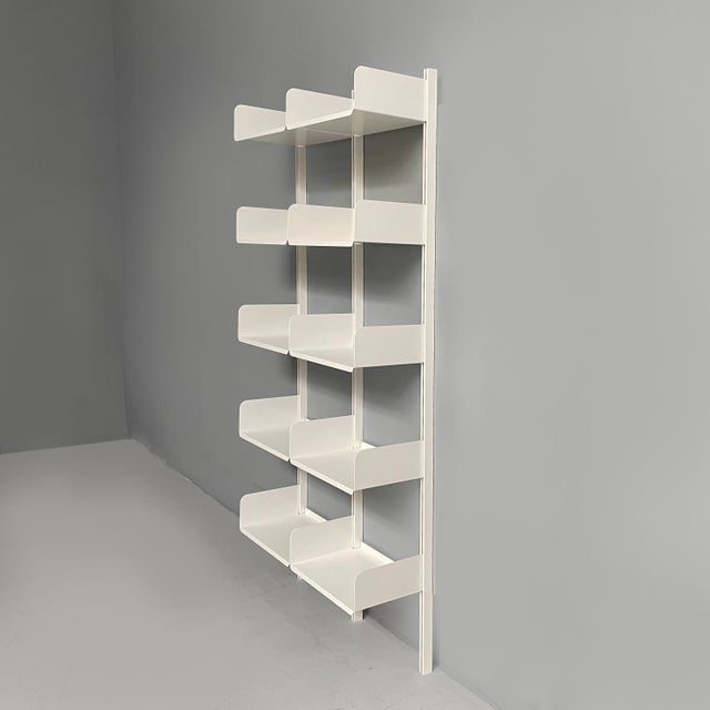 Italian Modern White Metal Bookcase by Kriptoninte, 1980s For Sale - Image 4 of 15