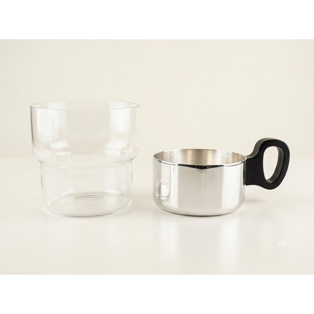 Mid-Century Modern Mid-Century Modern German Tea Cups with Stainless Steel Holders by WMF, 1960s, Set of 5 For Sale - Image 3 of 6