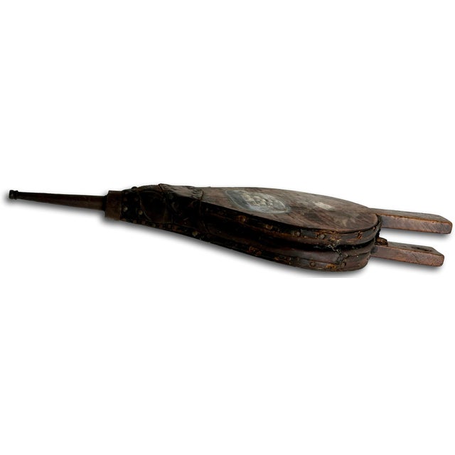Unusual Antique American Rustic Hand Made & Hand Painted Decorated Shipboard Blacksmith Belllows - Circa Mid 1800s For Sale - Image 13 of 18