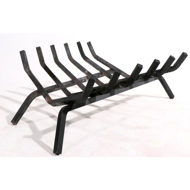 Mid Century Iron Fireplace Grate For Sale - Image 4 of 6