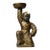Vintage Bronze Oil Lamp With Gold Inlay - Kneeling Boy Figure For Sale