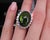 Green Late 20th Century Massive 26.18ct Green Tourmaline 1.83ct Diamond 18k White Gold Ring Size 4.75 For Sale - Image 8 of 18