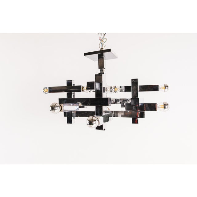 Metric Chandelier by Gaetano Sciolari, Italy, 1970s For Sale - Image 14 of 14