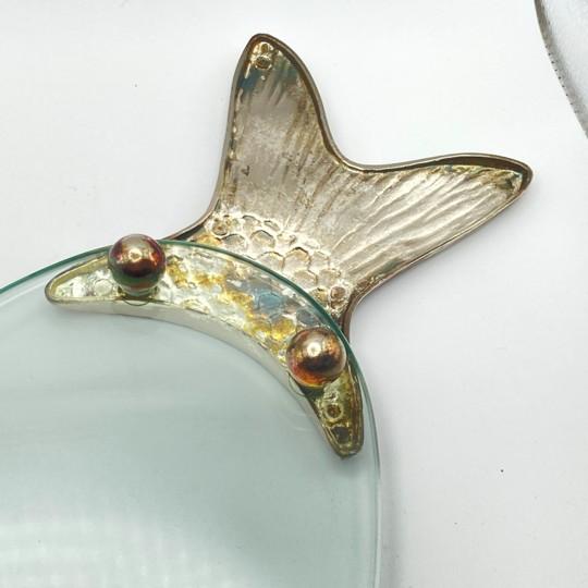 Vintage BMF/ Fritz Nagel Style Glass and Metal Fish Platter For Sale - Image 13 of 18