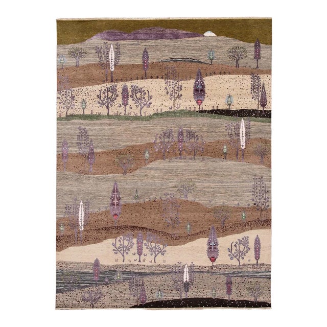 21st Century Modern Indian Gabbeh Style Rug For Sale