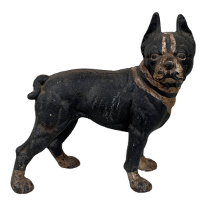 Antique Cast Iron Boston Terrier Doorstop Probably Hubley
