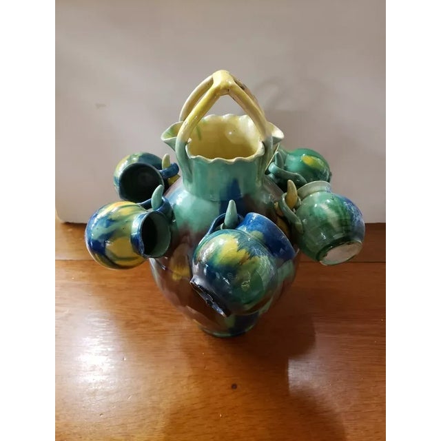 1970s Vintage Handmade Centerpiece Pitcher With 6 Small Hanging Pitchers For Sale - Image 4 of 10