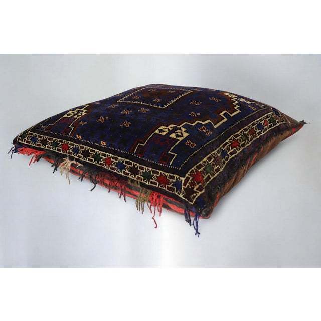 Vintage Afghan Nomad Rug Seat Cushion Cover, 1970s For Sale - Image 4 of 13