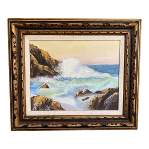 Original Vintage Signed Seascape Painting