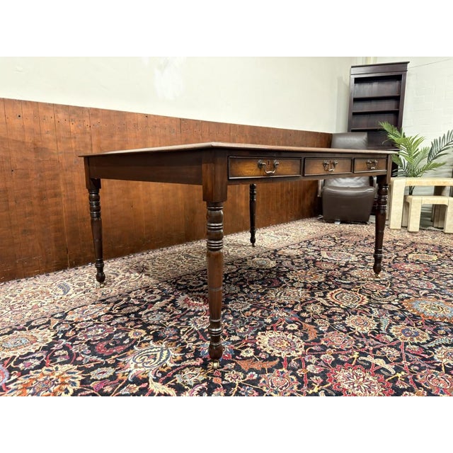 English Chesterfield Writing Desk in Oak For Sale - Image 5 of 17