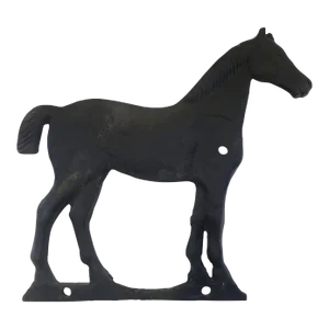 19th Century Windmill Weight Cast Iron Horse with Black Paint
