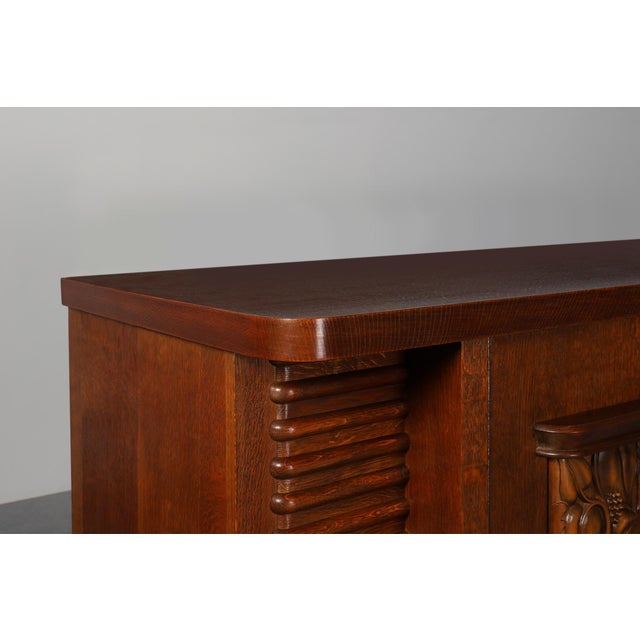 Art Deco French Oak Sideboard from Jacques Klein, 1925 For Sale - Image 9 of 16