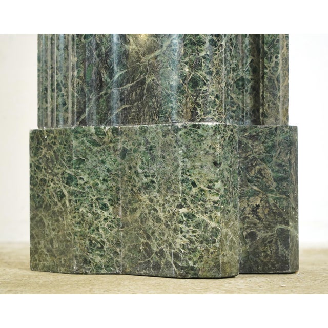 Antique Bolection Dark Green Marble Mantel For Sale - Image 16 of 16