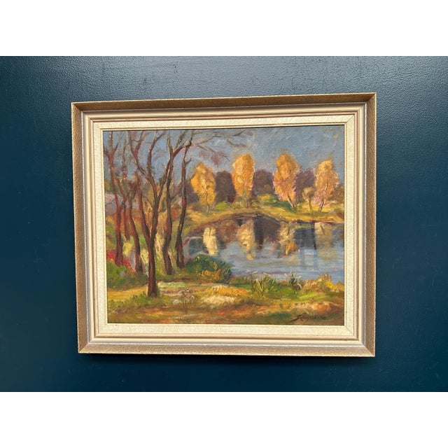Skänstod, Autumn Landscape, 1948, Oil on Panel, Framed For Sale - Image 11 of 11