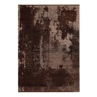 Nazmiyal Collection Textured Brown Modern Transitional Area Rug For Sale