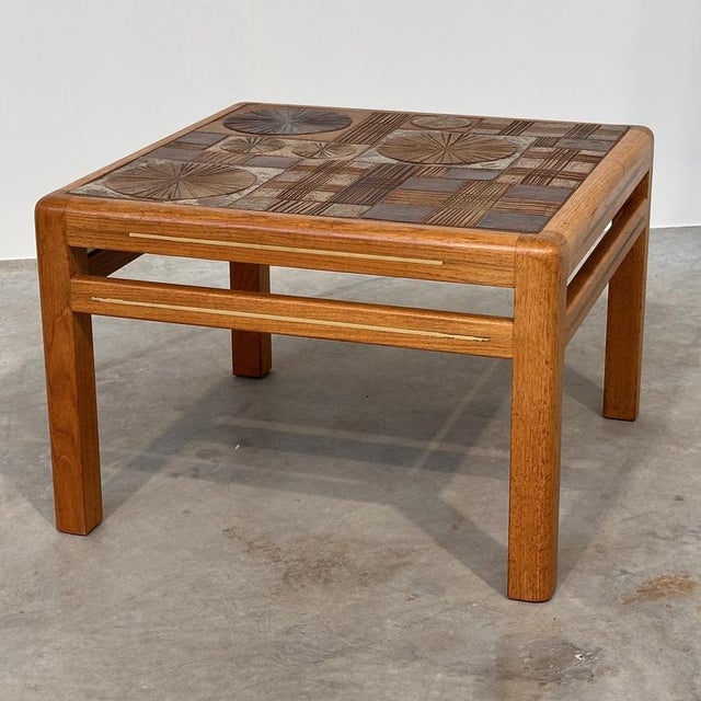 Danish Ceramic Tile Coffee Table by Tue Poulsen for Haslev Møbelsnedkeri, 1960s For Sale - Image 9 of 12
