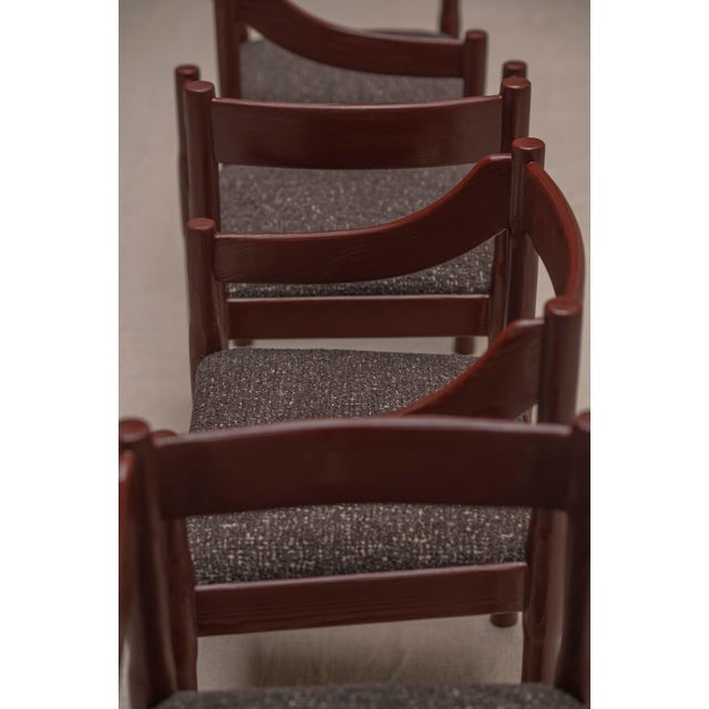 Burgundy Carimate Armchairs by Vico Magistretti, Italy, 1960s, Set of 4 For Sale - Image 12 of 18