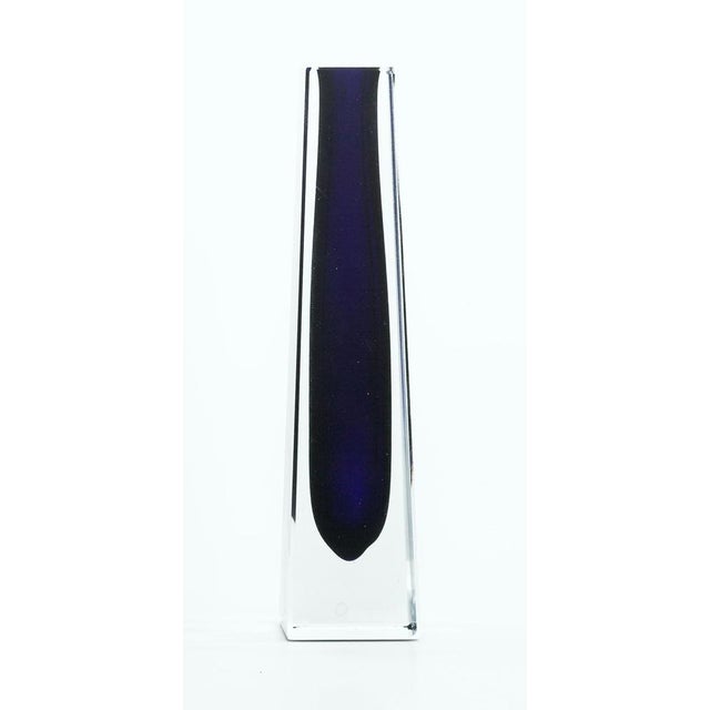Vintage Glass Vase in Blue Violet with Pyramid Shape, Germany, 1960s For Sale - Image 4 of 5