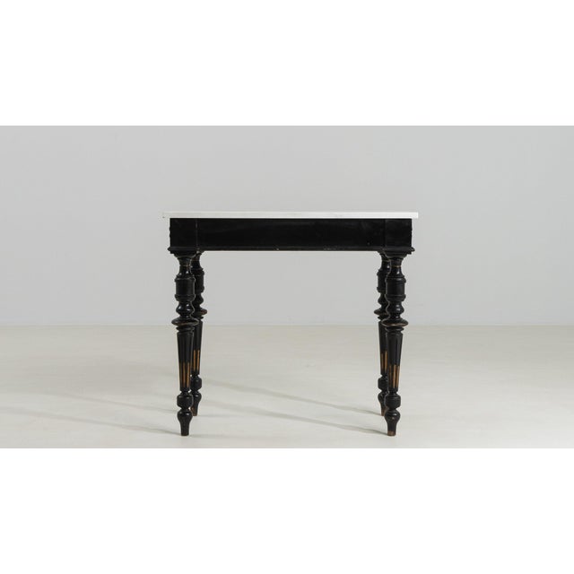 19th Century France Black Wood Console Table For Sale - Image 11 of 11