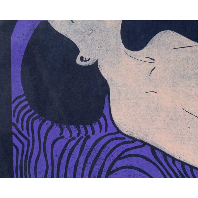 Purple “Nude” Limited Edition Relief Print by Doug Delind For Sale - Image 8 of 9