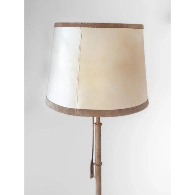 German Leather Floor Lamp by Charlotte Waver, 1980s For Sale - Image 6 of 9