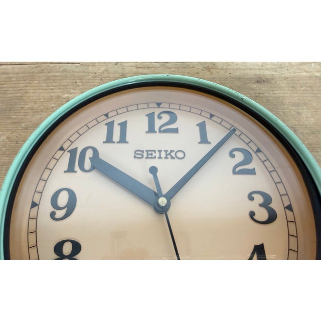 Vintage Green Ships Wall Clock from Seiko, 1970s For Sale - Image 12 of 18