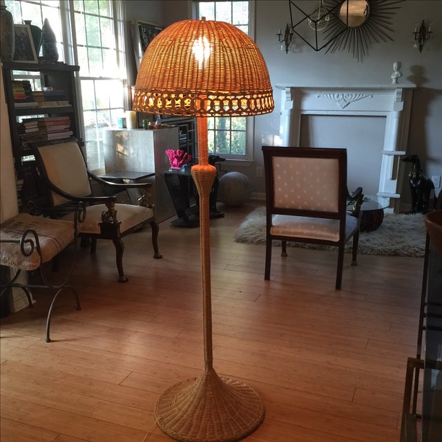 Bohemian Wicker Floor Lamp Chairish