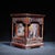Chinoiserie 1960s Carved Hardwood Square Brush Pot, Chinoiserie Four Gentlemen Pen Holder For Sale - Image 3 of 9
