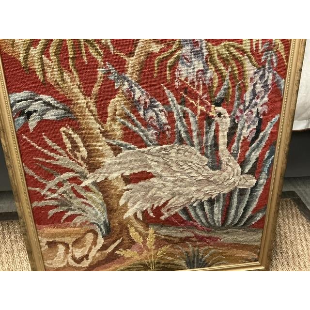 This gorgeous bird tapestry was found in Paris on a fireplace screen that was no more. It was carefully removed, laundered...