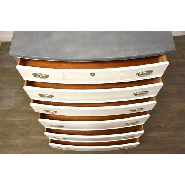 Grey and White Vintage Tall Dresser For Sale - Image 9 of 10