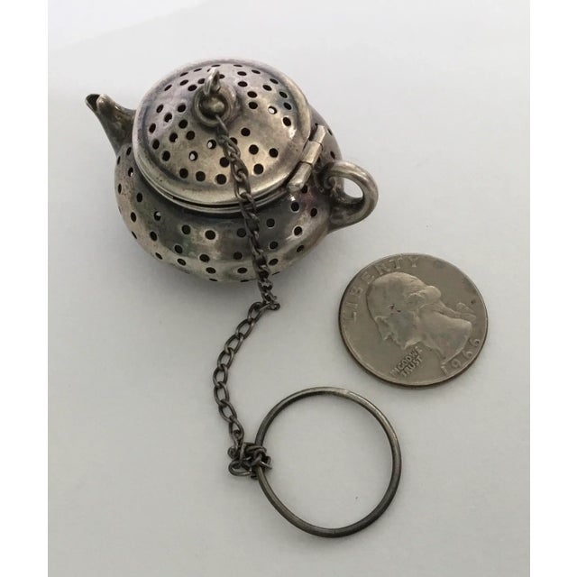 Antique Sterling Silver “ Teapot” Tea Strainer For Sale - Image 9 of 10