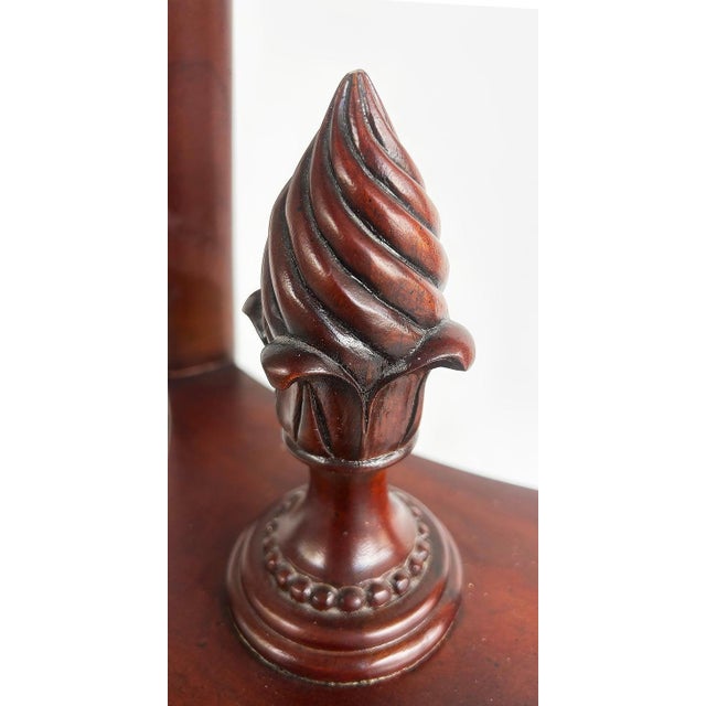 Wood Mahogany Giltwood Pedestals With Carved Tassels & Tesselated Stone Tops, a Pair For Sale - Image 7 of 7