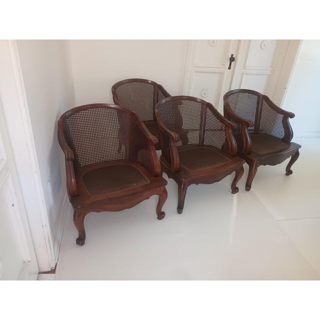 Vintage French Walnut Chairs For Sale - Image 11 of 17