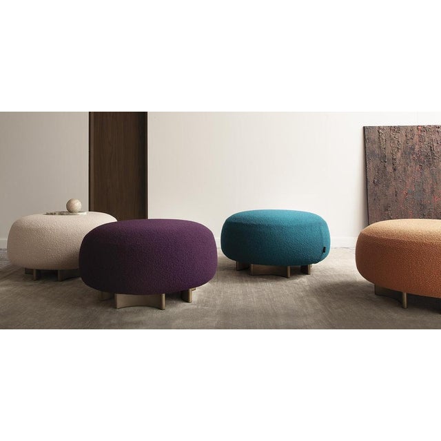 Contemporary Punto E Virgola Bouclé Wool Pouf by Morica Design For Sale - Image 3 of 7