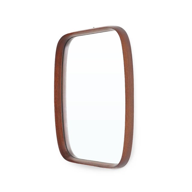 Mid-Century Modern Vintage Wall Mirror with Rectangular Teak Frame, 1960s For Sale - Image 3 of 14