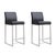 Denmark Black Vegan Leather & Steel Counter Stools - Set of 2 For Sale - Image 12 of 12