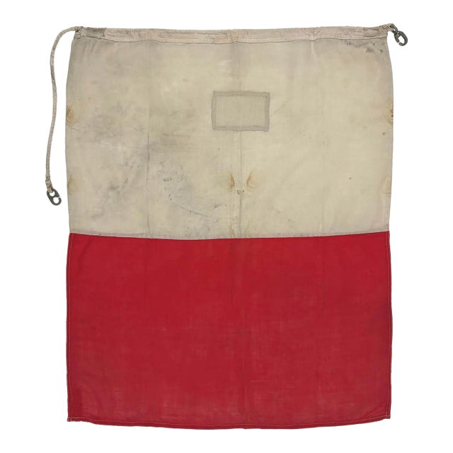 Small Vintage Distressed Nautical Signal Flag For Sale