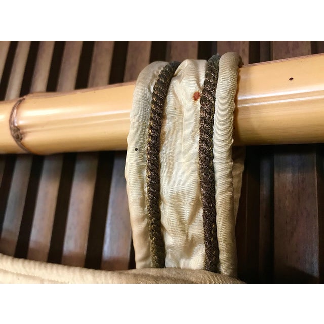 Beige Italian Tapestry with Bamboo Rod, 1940s For Sale - Image 8 of 16