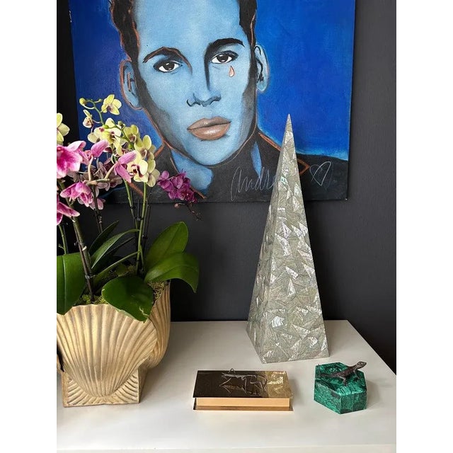 1980s Tessellated Mother of Pearl Obelisk For Sale - Image 9 of 11