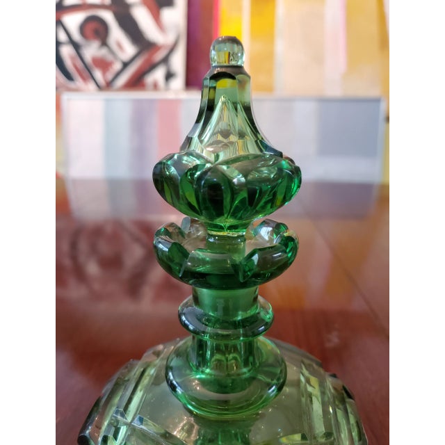 Vintage Mid Century Modern Emerald Green Perfume Bottle For Sale - Image 4 of 6