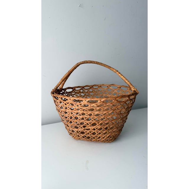 Wood Mid 20th Century Japanese Bamboo Ikebana Flower Basket For Sale - Image 7 of 7