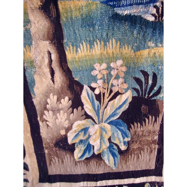 Mid 18th Century French Aubusson Verdure Tapestry Border With Two Crowns For Sale - Image 6 of 18