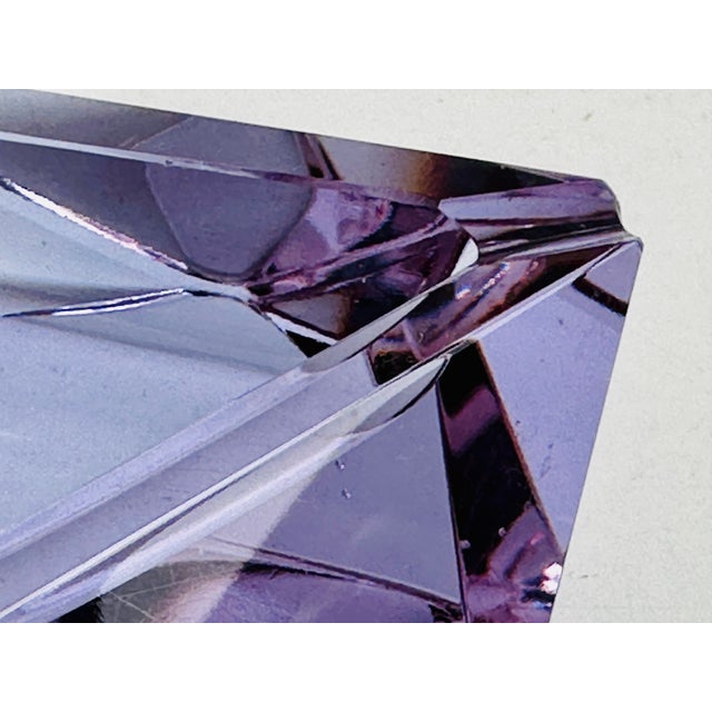 1960s Bohemian Alexandrite Crystal Glass Ashtray attributed to Václav Hanus, Czech Republic, 1960s For Sale - Image 5 of 16