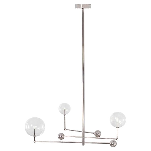 Universe Polished Nickel Hanging Light by Schwung For Sale