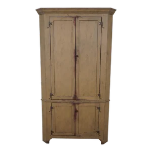 j.murphy Hand Crafted Painted Country Corner Cabinet