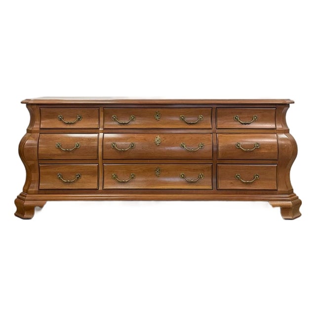 Century Furniture Provincial Curvy 9-Drawer Dresser Vintage Classical Bedroom For Sale