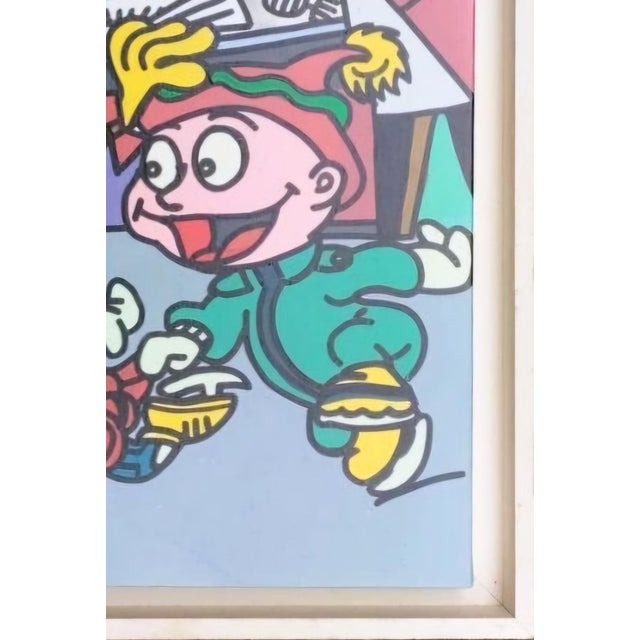 A striking and visually dynamic oil on canvas by Gudmundur Erró, the internationally acclaimed Icelandic Pop Art master....